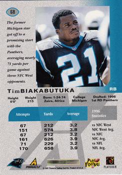 1997 Pinnacle X-Press #68 Tim Biakabutuka Back