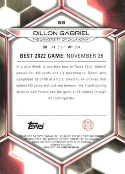 2023 Bowman Best University - Blue Refractor #58 Dillon Gabriel Back
