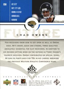 2005 Upper Deck Reflections - Blue #191 Chad Owens Back