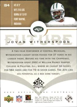 2005 Upper Deck Reflections - Gold #194 Jovan Witherspoon Back