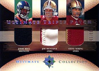 2005 Upper Deck Ultimate Collection - Game Jersey Triple Patches #TP-RMY Jerry Rice / Joe Montana / Steve Young Front