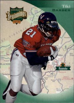 1997 Playoff Absolute Beginnings #6 Tiki Barber Front