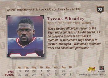 1997 Playoff Absolute Beginnings #28 Tyrone Wheatley Back