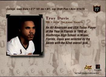1997 Playoff Absolute Beginnings #77 Troy Davis Back
