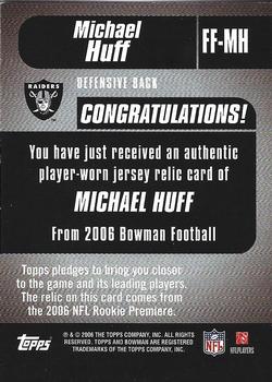 2006 Bowman - Fabric of the Future #FF-MH Michael Huff Back