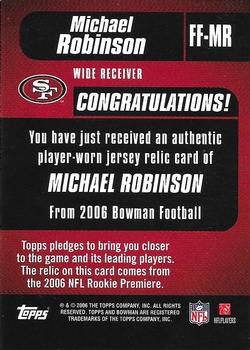 2006 Bowman - Fabric of the Future #FF-MR Michael Robinson Back