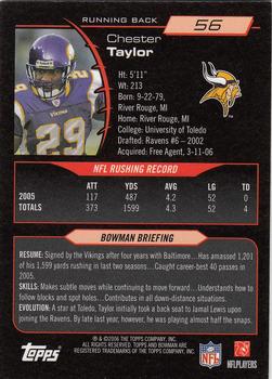 2006 Bowman - Gold #56 Chester Taylor Back