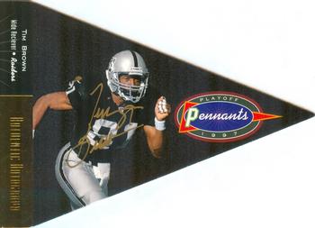 1997 Playoff Absolute Beginnings - Pennants Gold Autographed #A8 Tim Brown Front
