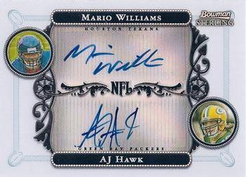 2006 Bowman Sterling - Dual Autographs #BSHC-WH Mario Williams / A.J. Hawk Front