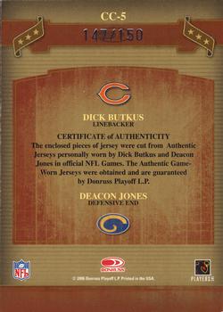2006 Donruss Classics - Classic Combos Jerseys #CC-5 Dick Butkus / Deacon Jones Back