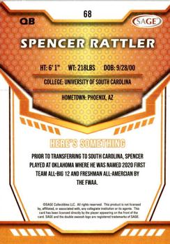 2024 SAGE HIT - Silver #68 Spencer Rattler Back