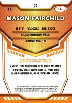2024 SAGE HIT - Silver #77 Mason Fairchild Back