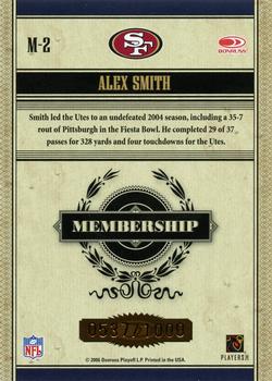 2006 Donruss Classics - Membership Bronze #M-2 Alex Smith Back