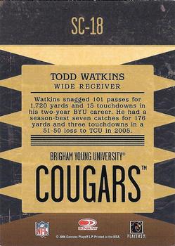 2006 Donruss Classics - School Colors #SC-18 Todd Watkins Back