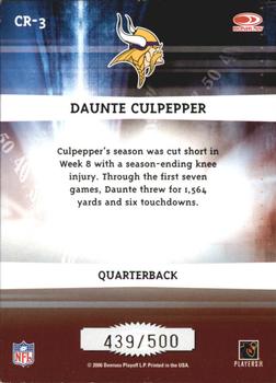 2006 Donruss Elite - Chain Reaction Black #CR-3 Daunte Culpepper Back