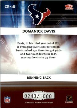 2006 Donruss Elite - Chain Reaction Gold #CR-18 Domanick Davis Back