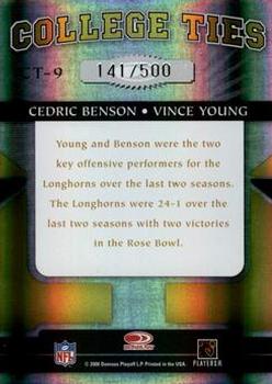 2006 Donruss Elite - College Ties Gold #CT-9 Cedric Benson / Vince Young  Back