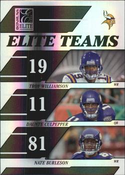 2006 Donruss Elite - Elite Teams Black #ET-12 Troy Williamson / Daunte Culpepper / Nate Burleson Front