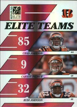 2006 Donruss Elite - Elite Teams Red #ET-5 Chad Johnson / Carson Palmer / Rudi Johnson Front
