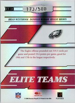 2006 Donruss Elite - Elite Teams Red #ET-18 Brian Westbrook / Donovan McNabb / Reggie Brown Back