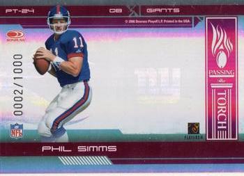 2006 Donruss Elite - Passing the Torch Red #PT-24 Phil Simms / Eli Manning Back