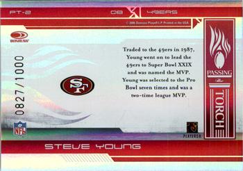 2006 Donruss Elite - Passing the Torch Red #PT-2 Steve Young Back