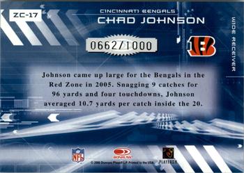 2006 Donruss Elite - Zoning Commission Gold #ZC-17 Chad Johnson Back