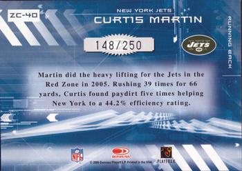 2006 Donruss Elite - Zoning Commission Red #ZC-40 Curtis Martin Back