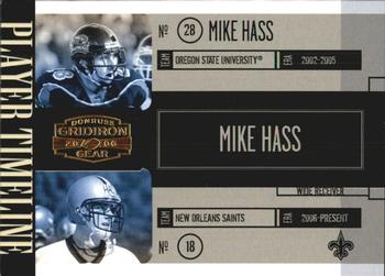 2006 Donruss Gridiron Gear - Player Timeline Gold #PT-22 Mike Hass Front