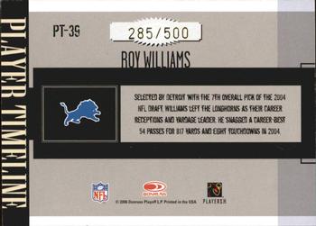 2006 Donruss Gridiron Gear - Player Timeline Gold #PT-39 Roy Williams Back