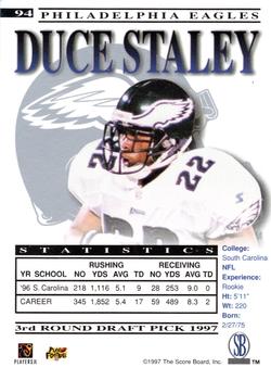 1997 Pro Line Gems #94 Duce Staley Back