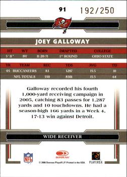 2006 Donruss Threads - Bronze Holofoil #91 Joey Galloway Back