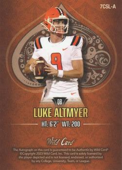 2023 Wild Card 7 Card Studs - Left Spade Gold Foil Orange #7CSL-A Luke Altmyer Back