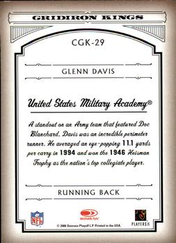 2006 Donruss Threads - College Gridiron Kings Gold #CGK-29 Glenn Davis Back