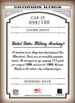 2006 Donruss Threads - College Gridiron Kings Gold Holofoil #CGK-29 Glenn Davis Back
