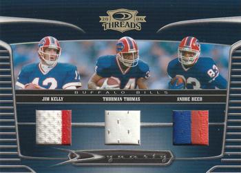 2006 Donruss Threads - Dynasty Materials Prime #D-10 Jim Kelly / Thurman Thomas / Andre Reed Front