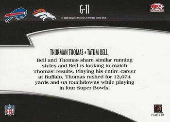 2006 Donruss Threads - Generations Gold #G-11 Thurman Thomas / Tatum Bell Back