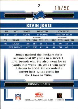 2006 Donruss Threads - Gold Holofoil #7 Kevin Jones Back