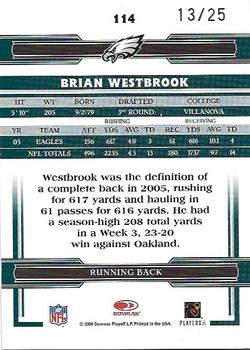 2006 Donruss Threads - Platinum Holofoil #114 Brian Westbrook Back