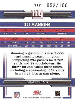 2006 Donruss Threads - Retail Green #117 Eli Manning Back