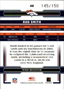 2006 Donruss Threads - Retail Red #40 Rod Smith Back