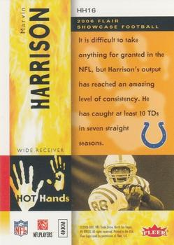 2006 Flair Showcase - Hot Hands #HH16 Marvin Harrison Back