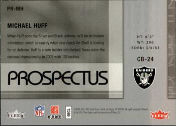 2006 Fleer Hot Prospects - Prospectus #PR-MH Michael Huff Back