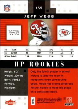 2006 Fleer Hot Prospects - Red Hot #155 Jeff Webb Back