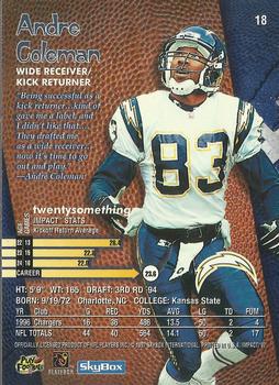 1997 SkyBox Impact #18 Andre Coleman Back