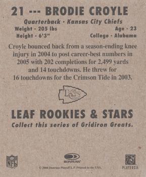 2006 Leaf Rookies & Stars - 1948 Leaf Orange #21 Brodie Croyle Back