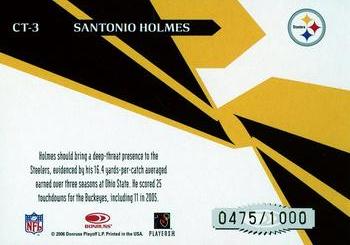 2006 Leaf Rookies & Stars - Crosstraining Red #CT-3 Santonio Holmes Back