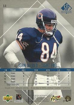 1997 SP Authentic #64 John Allred Back