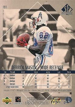 1997 SP Authentic #191 Derrick Mason Back