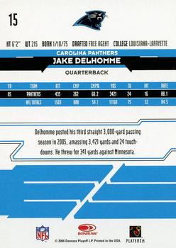 2006 Leaf Rookies & Stars Longevity #15 Jake Delhomme Back